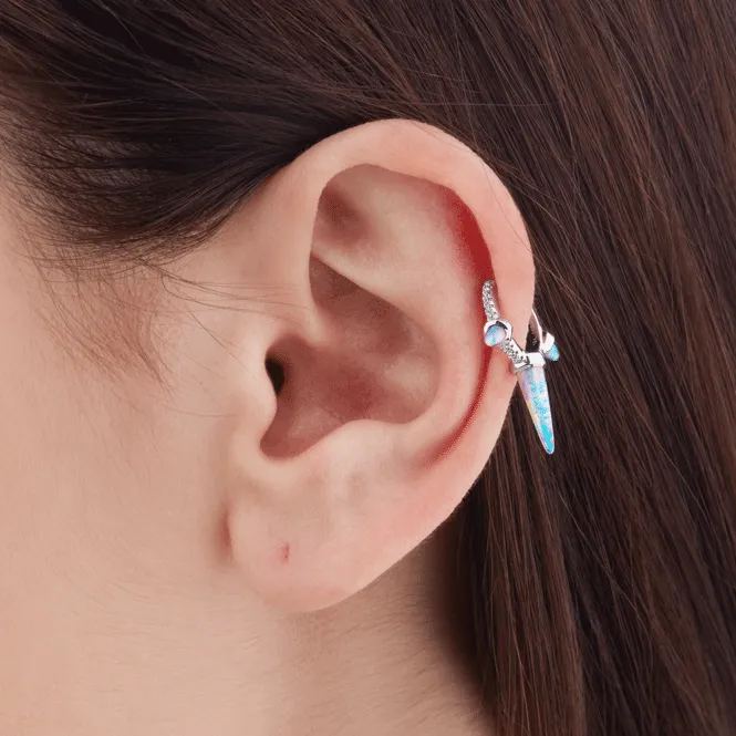 Triple Opal Diamond Spike Clicker Earring by Maria Tash in White Gold