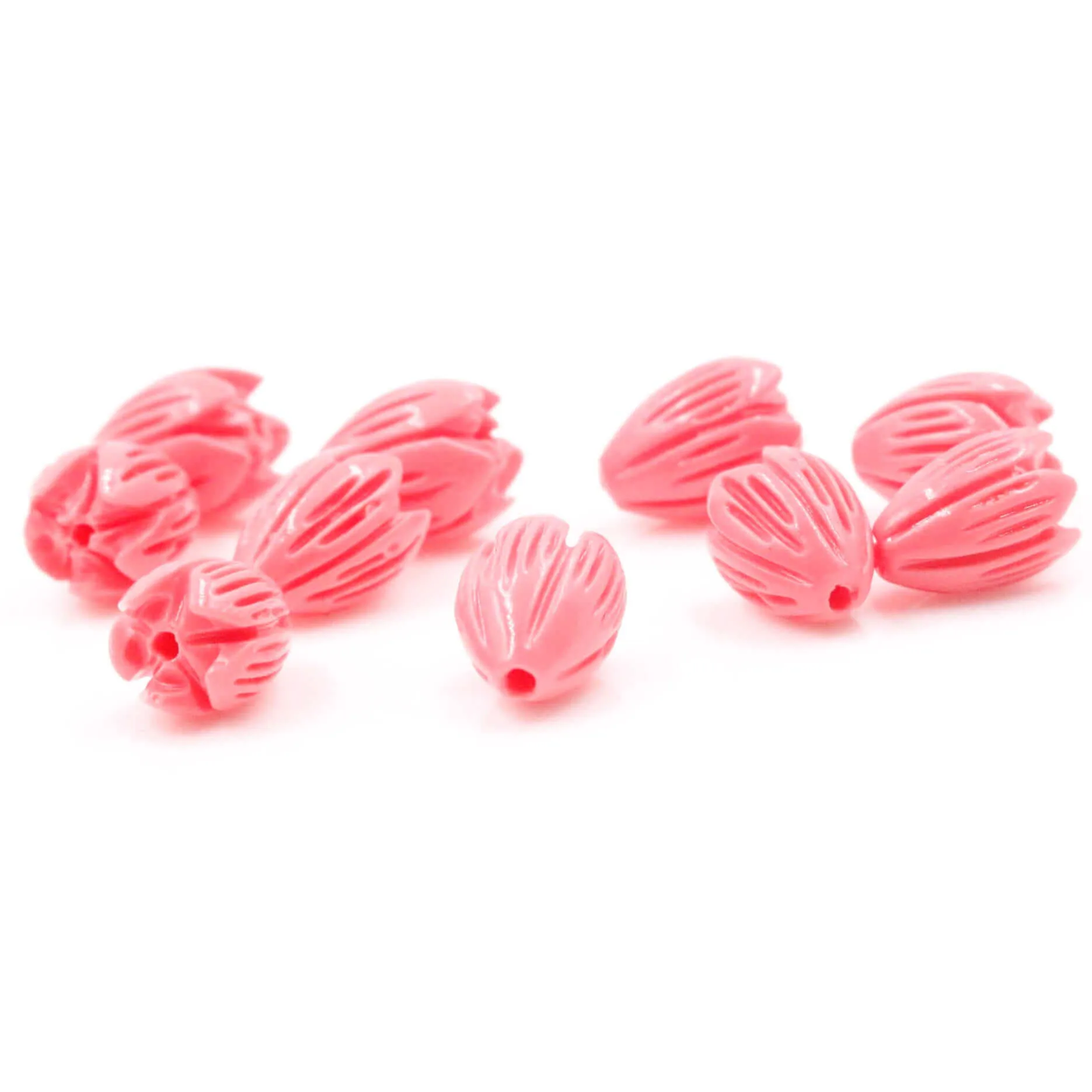 Tulip Beads Composite Coral Tulip Beads Flower Beads Resin Coral Pink Beads Pink Beads Orange Beads DIY Jewelry DIY Supplies SKU: 6143237