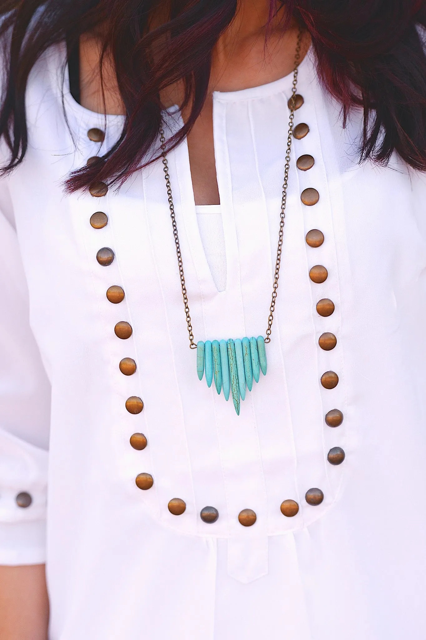 Turquoise Spikes Antique Necklace