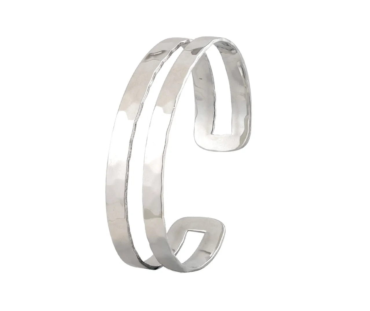 Two Row Hammered Torque Bangle