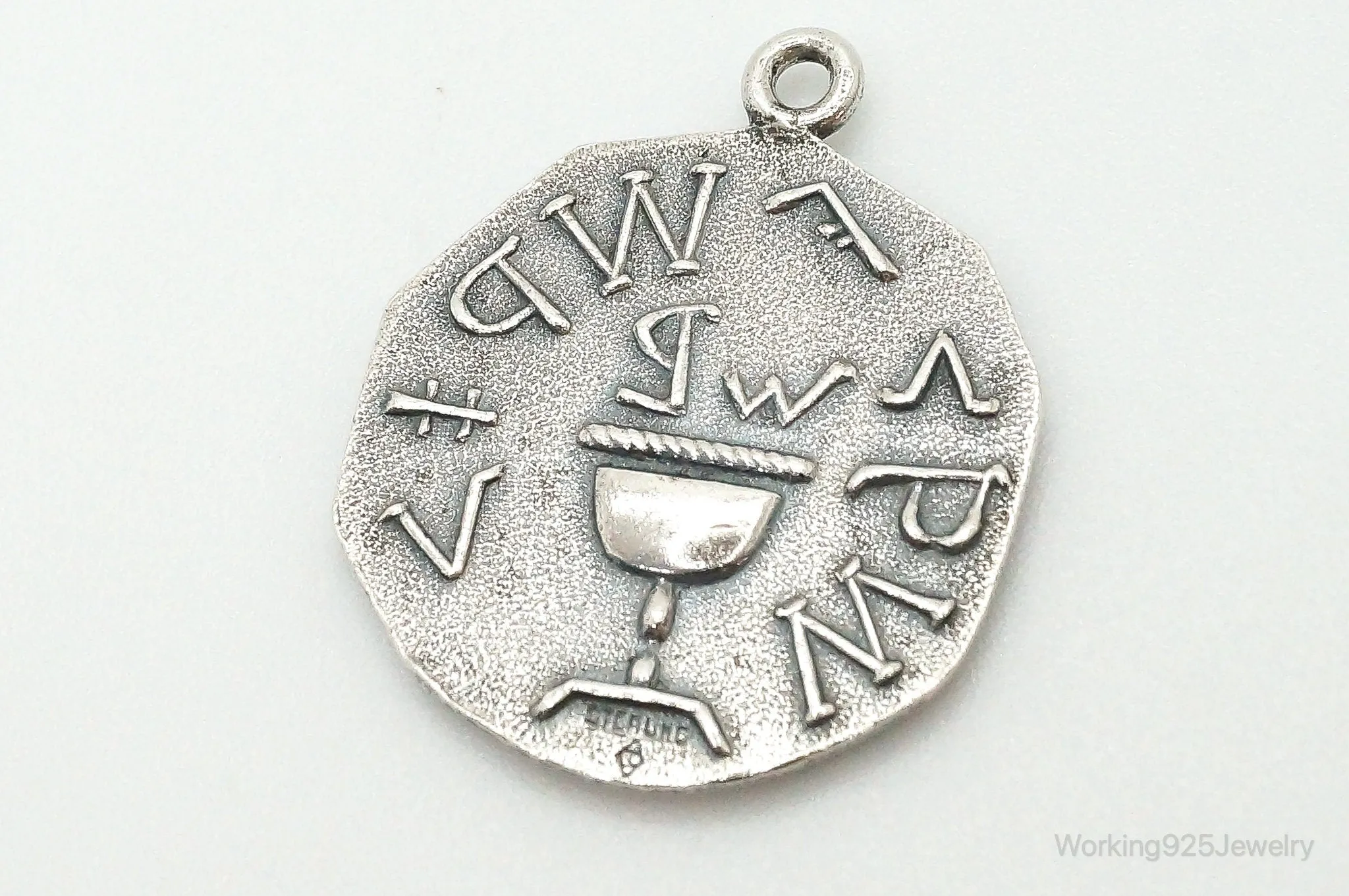 Vintage Acacia Chapter 195 Cincinnati Ohio Sterling Silver Medallion Pendant