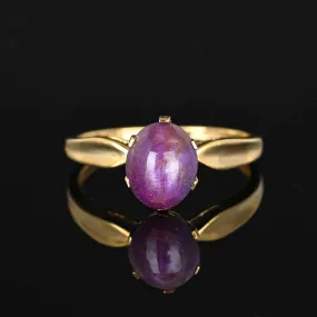 Vintage Natural Ruby Star Sapphire Ring in Gold