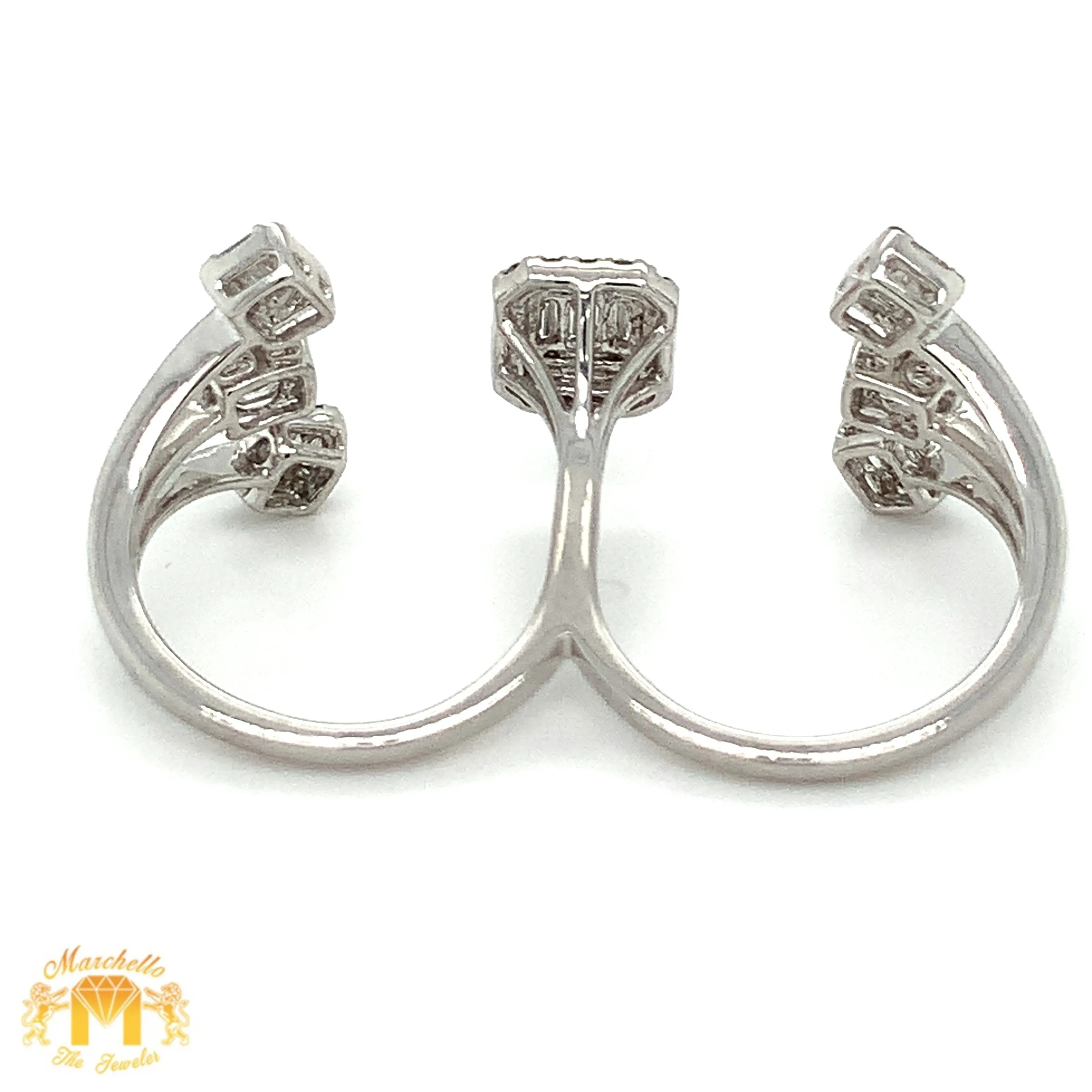 VVS/vs high clarity diamonds set in a 18k White Gold Ladies' Two-Finger Ring (VVS diamonds)