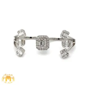 VVS/vs high clarity diamonds set in a 18k White Gold Ladies' Two-Finger Ring (VVS diamonds)