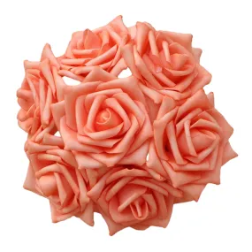 Wedding Flower Decor Coral Orange Roses Artificial Flowers