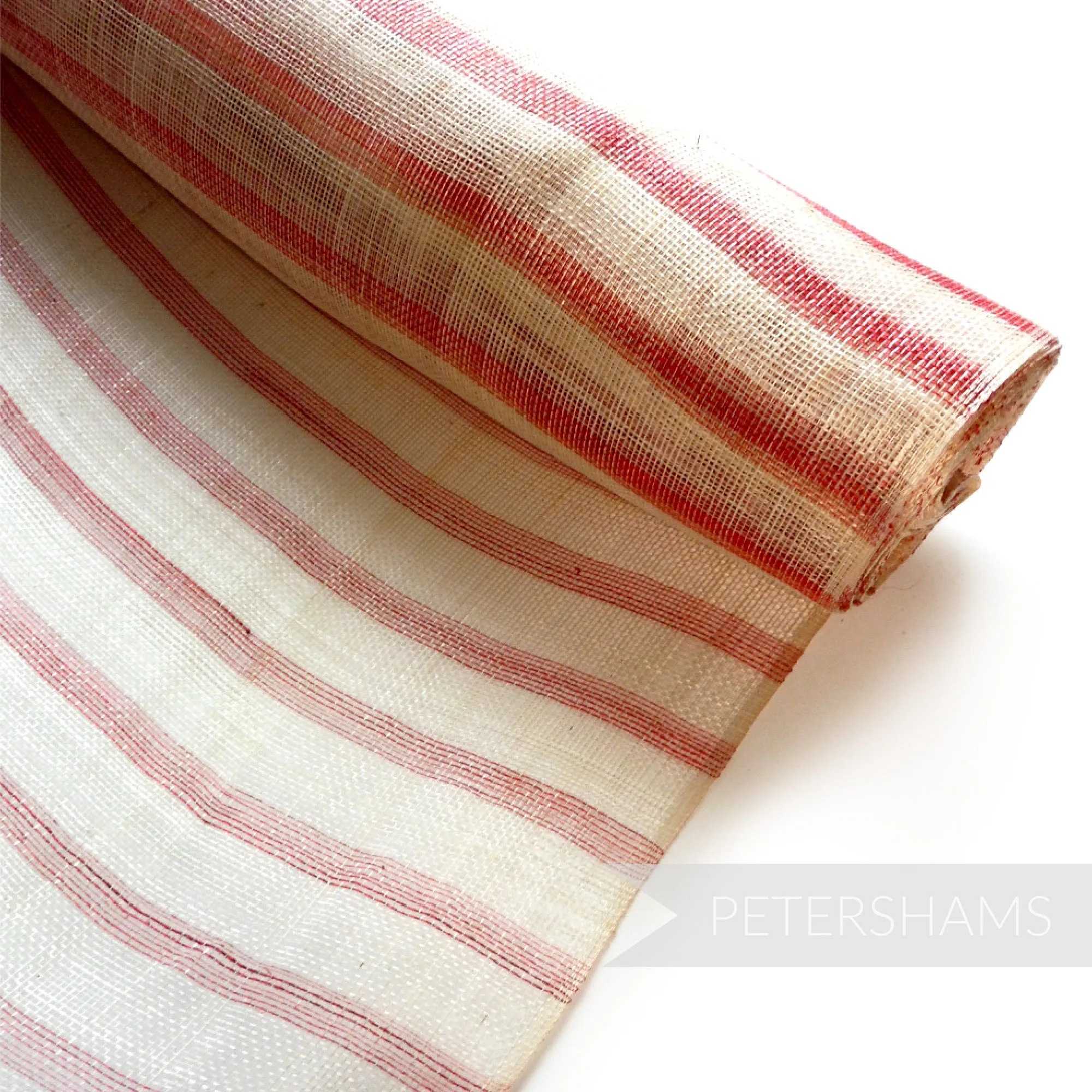 Woven Stripe Sinamay Fabric - 1/2 metre